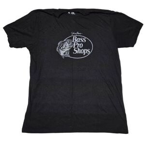 Bass Pro Shops T-Shirt Fishing Graphic Tee‎ Short Sleeve Black Size 2XL